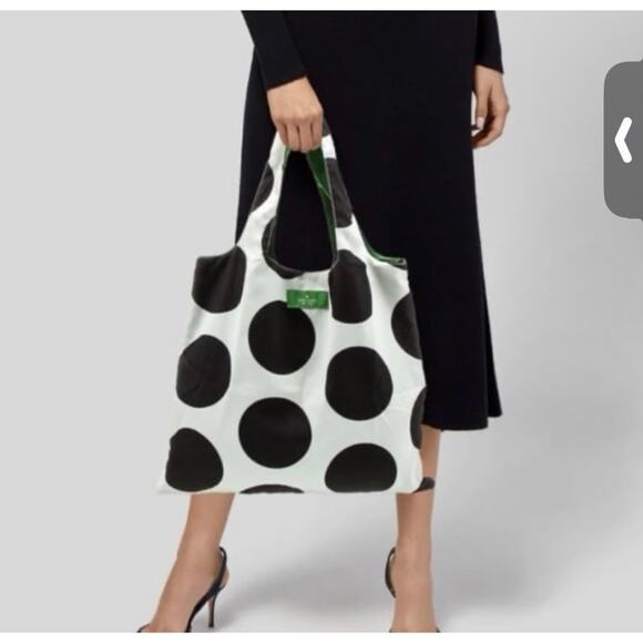 New Kate Spade Black and White Polka Dot Reversible Tote Bag - Picture 1 of 6